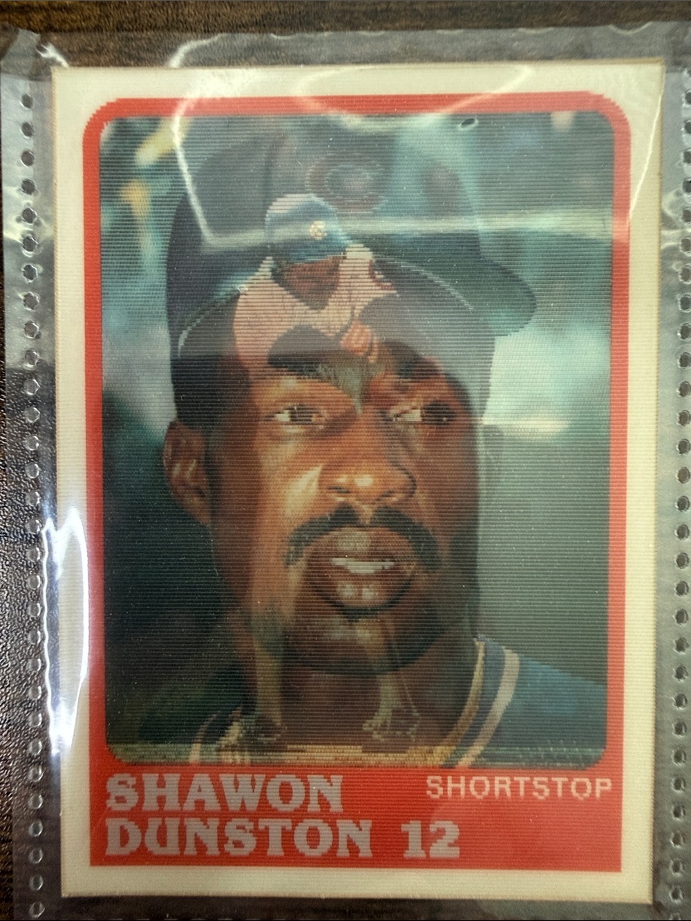 Chicago Cubs Shawon Dunston shortstop 1987 sportflics holographic baseball card